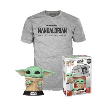 Pop! & Tee The Mandalorian Grogu with Cookies (Flocked), Image 1