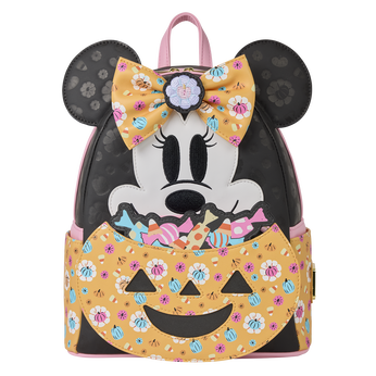 Minnie Mouse Cosplay Floral Pumpkin Glow Mini Backpack, Image 1
