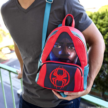 Spider-Verse Miles Morales Hoodie Cosplay Lenticular Mini Backpack, Image 2