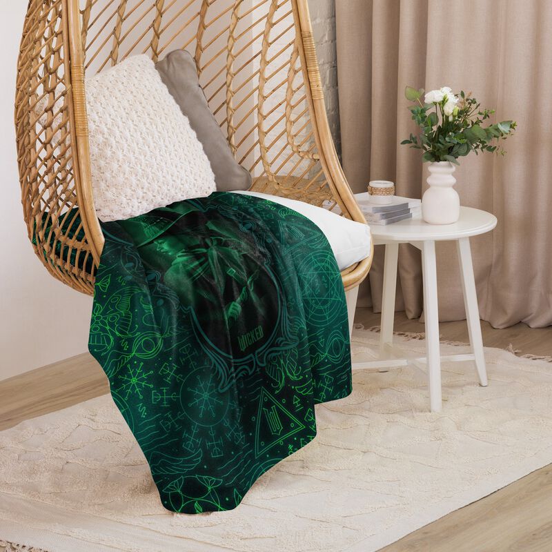 Wicked Elphaba Grimmerie Sherpa Blanket, , hi-res view 1