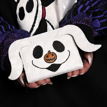 The Nightmare Before Christmas Exclusive Zero Sequin Cosplay Glow Zip Around Wallet, Image 2