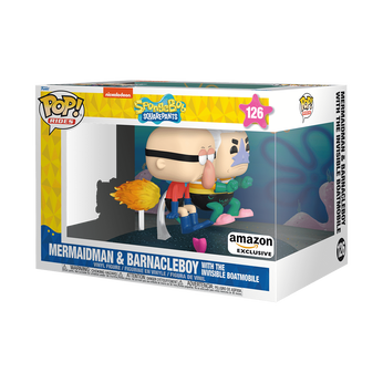 Pop! Rides Deluxe Mermaidman & Barnacleboy with Invisible Boatmobile, Image 2