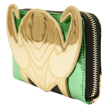 Marvel Metallic Loki Cosplay Zip Around Wallet, Image 2