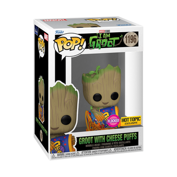 Pop! Groot With Cheese Puffs (Flocked), Image 2