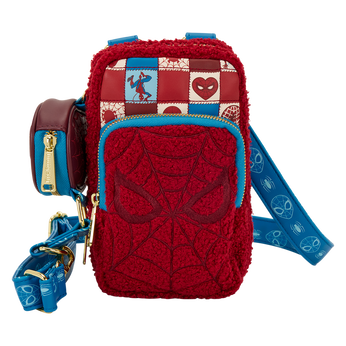 Spider-Man Sherpa Cell Phone Crossbody Bag with Coin Bag, Image 1