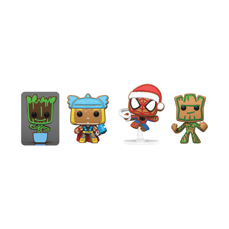 Pocket Pop! Gingerbread Baby Groot / Gingerbread Thor / Gingerbread Spider-Man / Gingerbread Groot - 4 Pack, , hi-res view 1