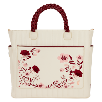 Loungefly Cream & Red Floral Convertible Backpack and Tote Crossbody Bag, Image 1