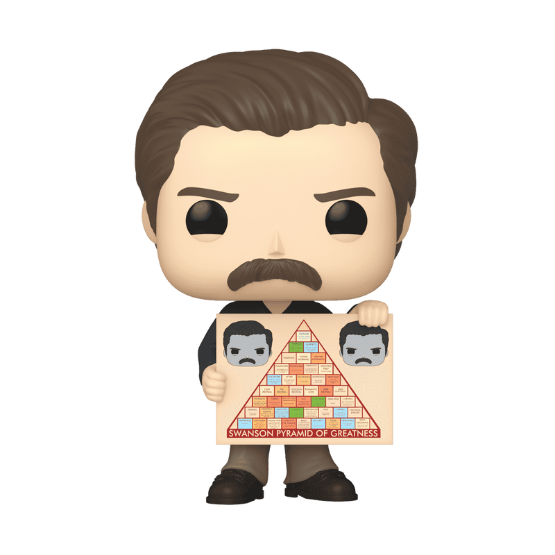 Pop! Ron Swanson with Swanson Pyramid of Greatness, , hi-res view 1