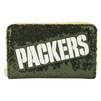 NFL Green Bay Packers Sequin Zip Around Wallet, Image 1