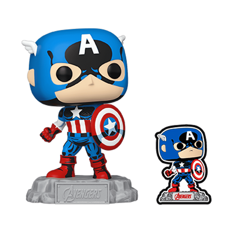 Pop! Captain America with Pin, , hi-res view 1