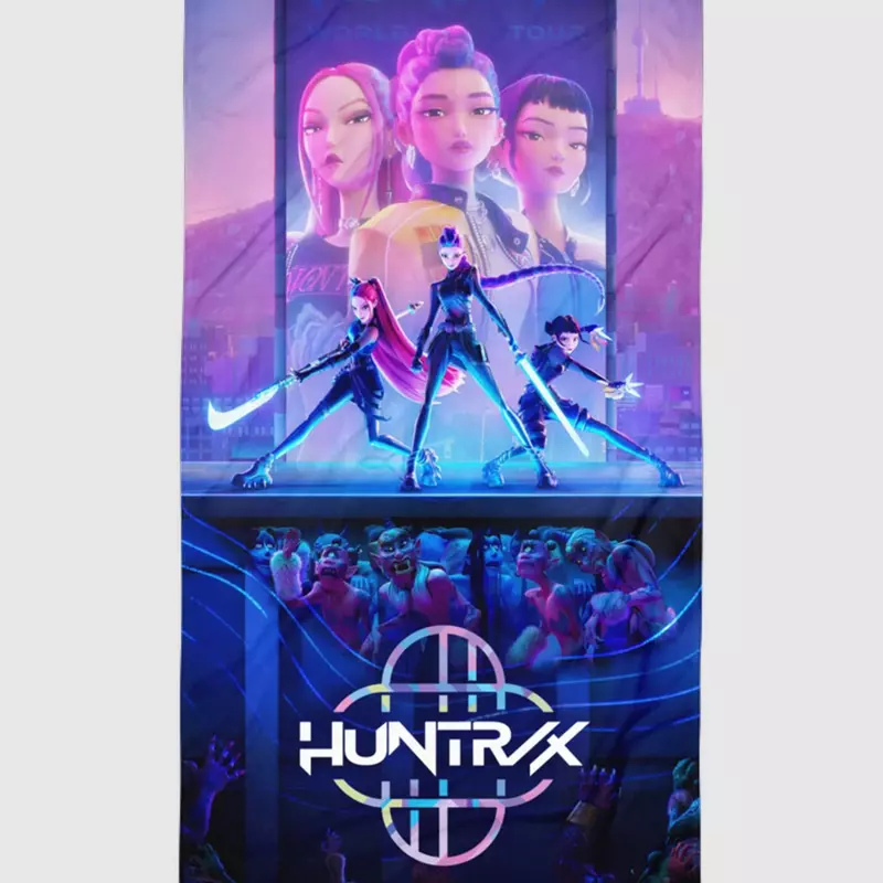 KPop Demon Hunters Movie Poster Beach Towel, , hi-res view 2