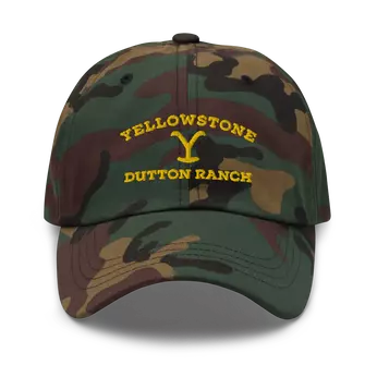 Yellowstone Dutton Ranch Green Camo Logo Hat, Image 1