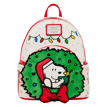 Peanuts Snoopy & Woodstock Holiday Plush Wreath Mini Backpack, Image 1