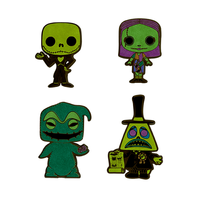 The Nightmare Before Christmas Black Light 4-Pack Pin Set, , hi-res image number 3