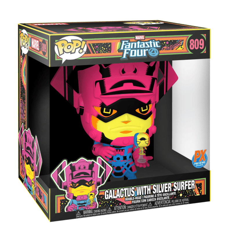 POP Jumbo: Marvel- Galactus w/Silver Surfer w/chase (Blacklight)(D), , hi-res view 1