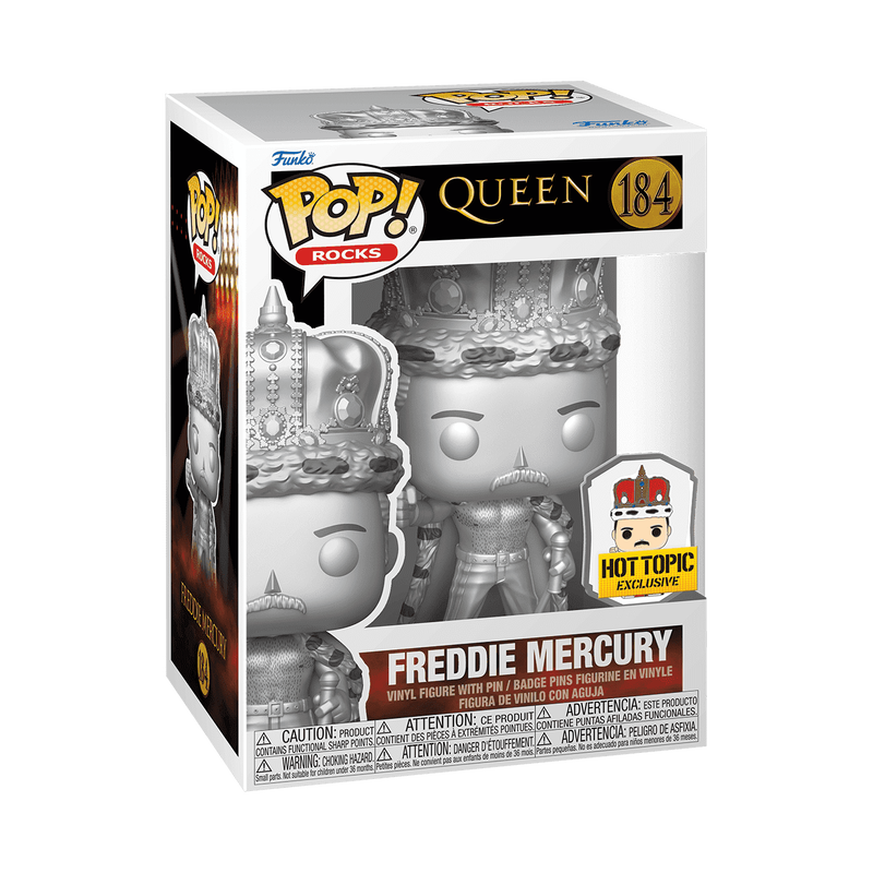 Pop! Freddie Mercury as King (Platinum) with Pin, , hi-res view 2