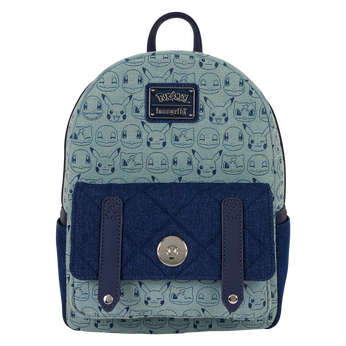 Pokémon Faux Denim All-Over Print Mini Backpack, Image 1