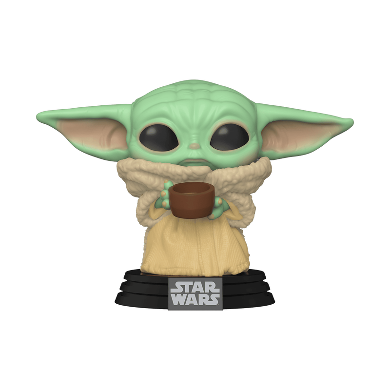 Grogu Baby Yoda Drinking from Cup
