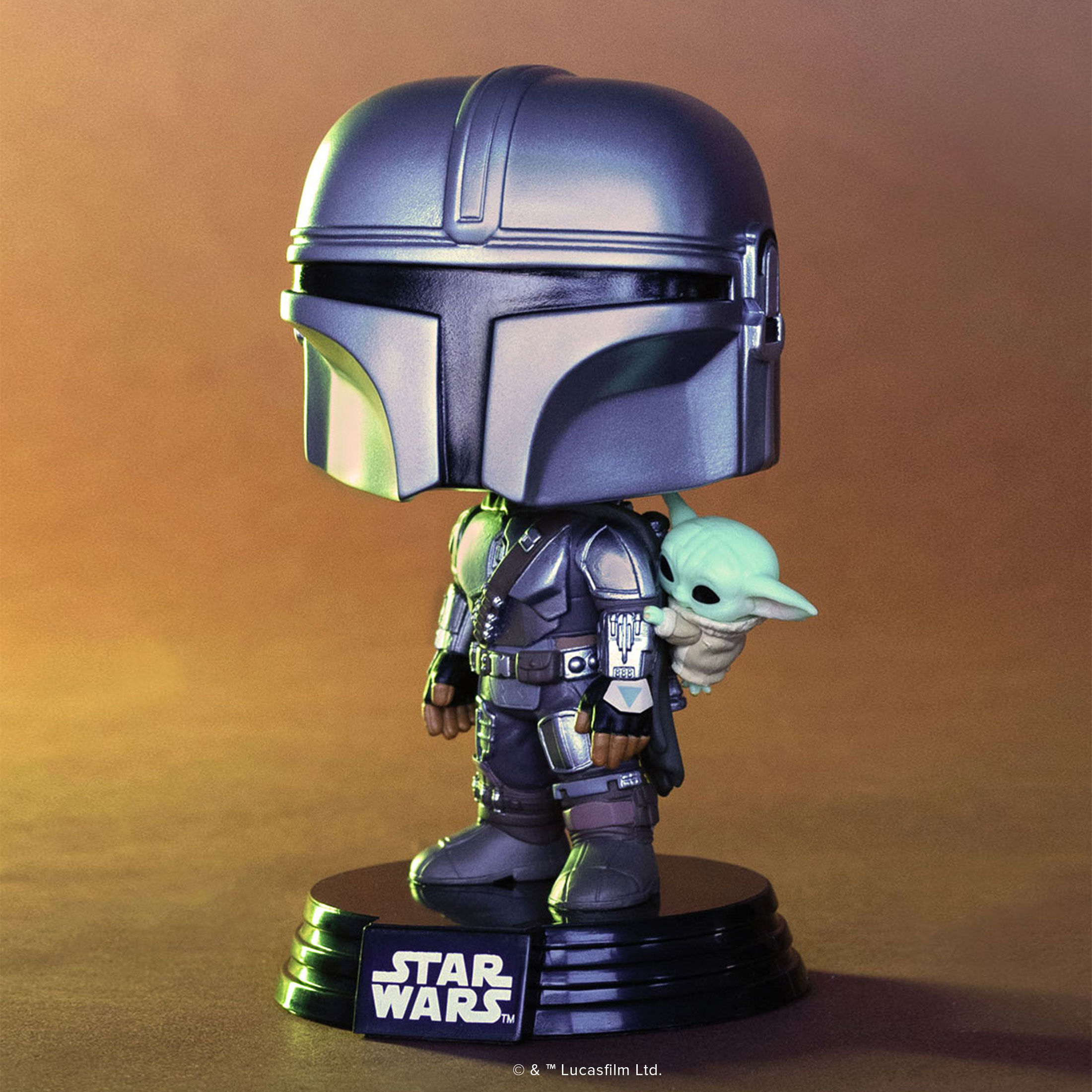 Pop! The Mandalorian with Grogu (On Back) | Funko