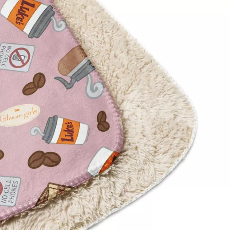 Gilmore Girls Luke's Diner Pattern Sherpa Blanket, , hi-res view 4