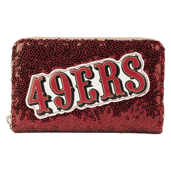 NFL San Francisco 49ers Sequin Zip Around Wallet, Image 1
