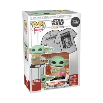 Pop! & Tee The Mandalorian Grogu with Cookies (Flocked), Image 2