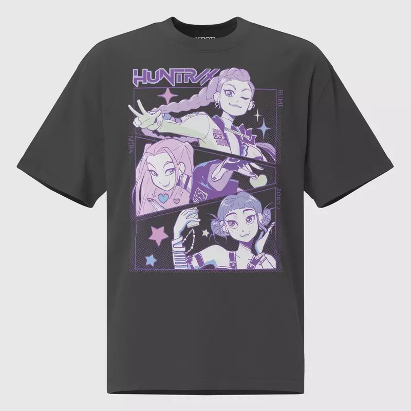 KPop Demon Hunters HUNTR/X  Black Faded Tee, , hi-res view 2