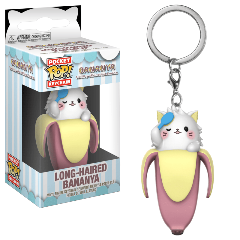 Bananya Keychain: Long-Haired Bananya, , hi-res view 1