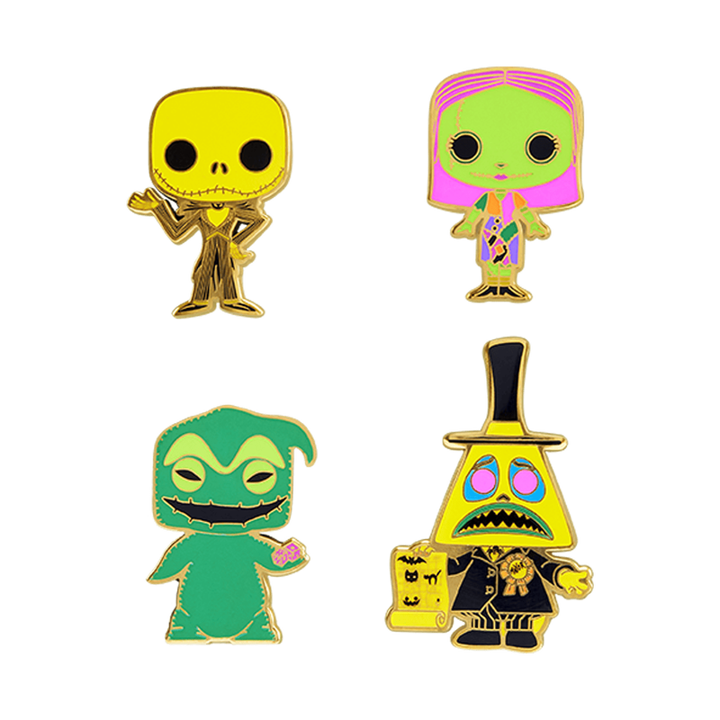 The Nightmare Before Christmas Black Light 4-Pack Pin Set, , hi-res image number 2