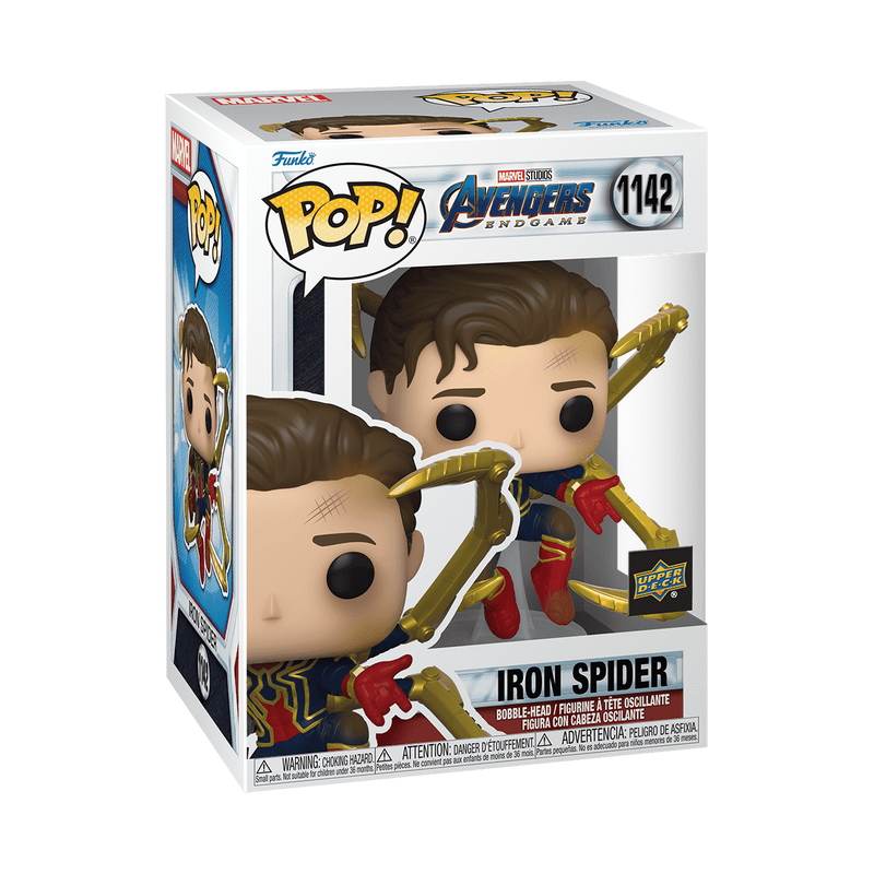 Pop Iron Spider Unmasked with Gauntlet