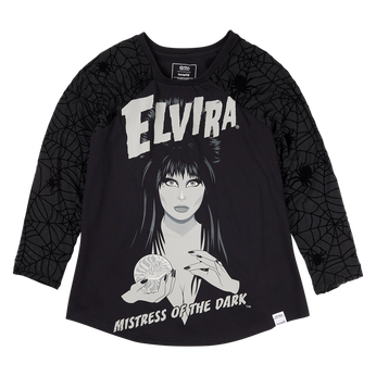 Elvira, Mistress of the Dark Glow Unisex Raglan Tee, Image 1