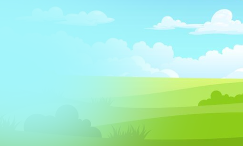 Illustrated park with blue skies