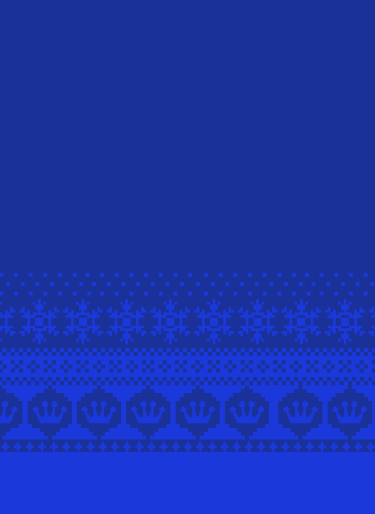 Dark Blue background with Ugly Christmas Sweater pattern featuring Funko Crown and Pop! Disney Princess Holiday collection