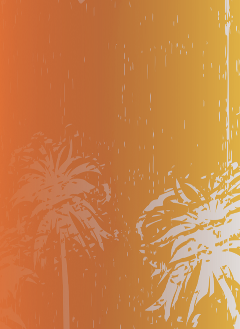 Orange yellow background with whit palm tree print