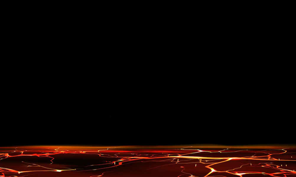 Black background with arc of red lava cracked foreground