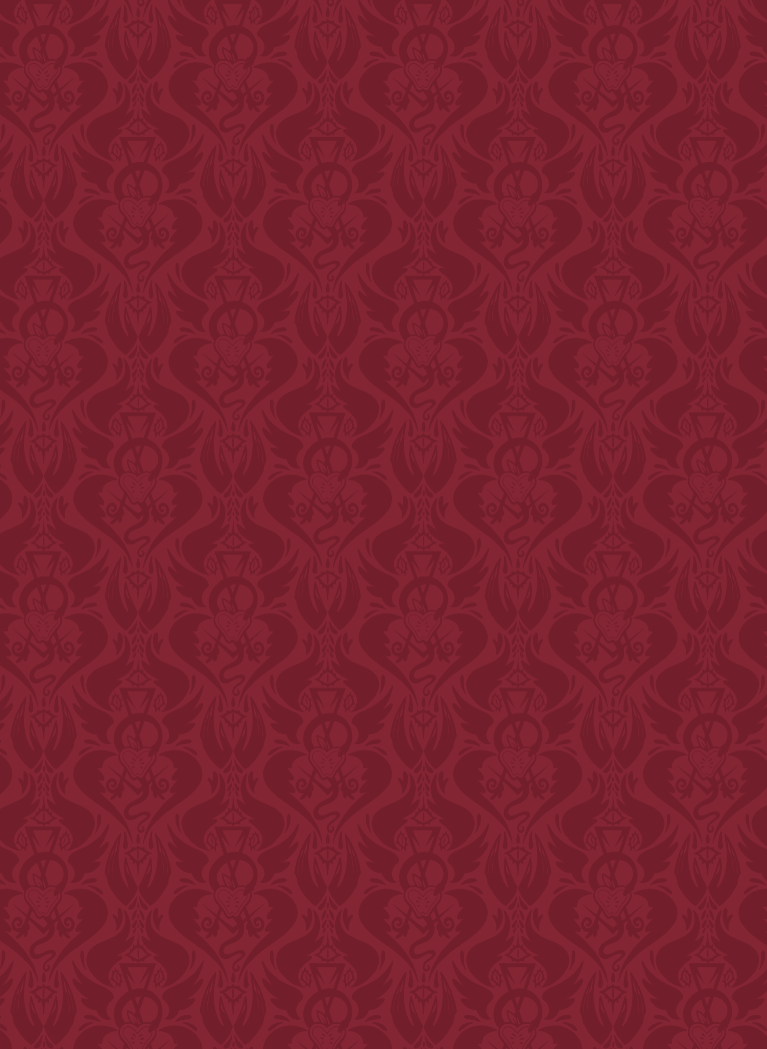 Rich red damask wallpaper pattern with subtle floral and ornamental motifs