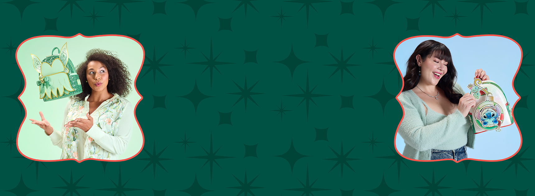 Dark Green background with multi-shaped stars seamless pattern