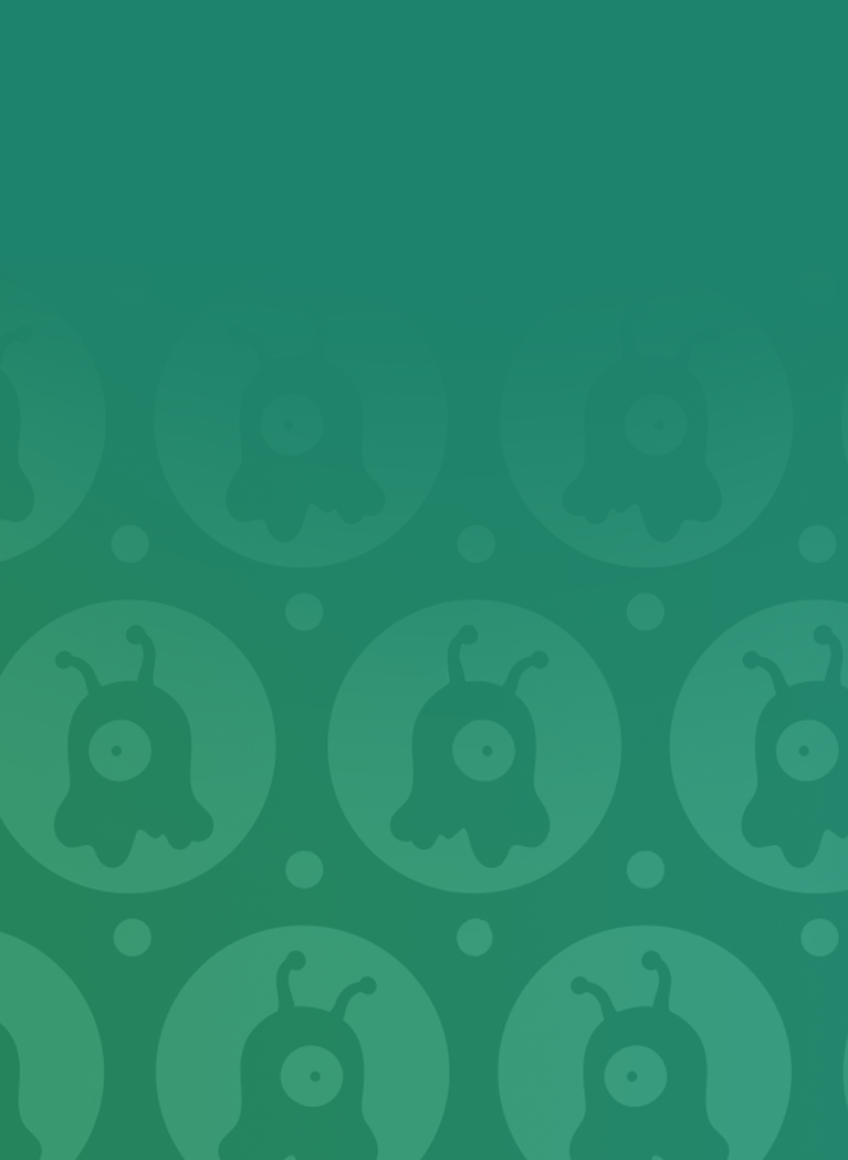 Green background with repeating alien design