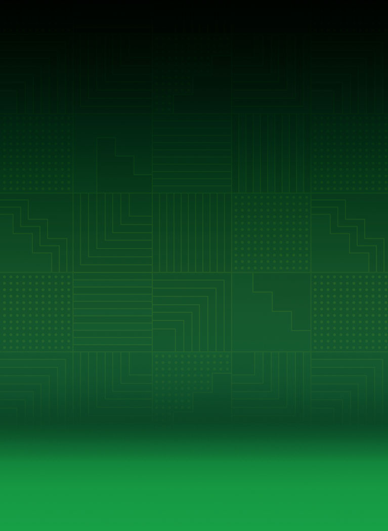 Green background with geometric pattern