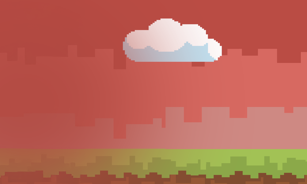 Red tone pixel hilltop background