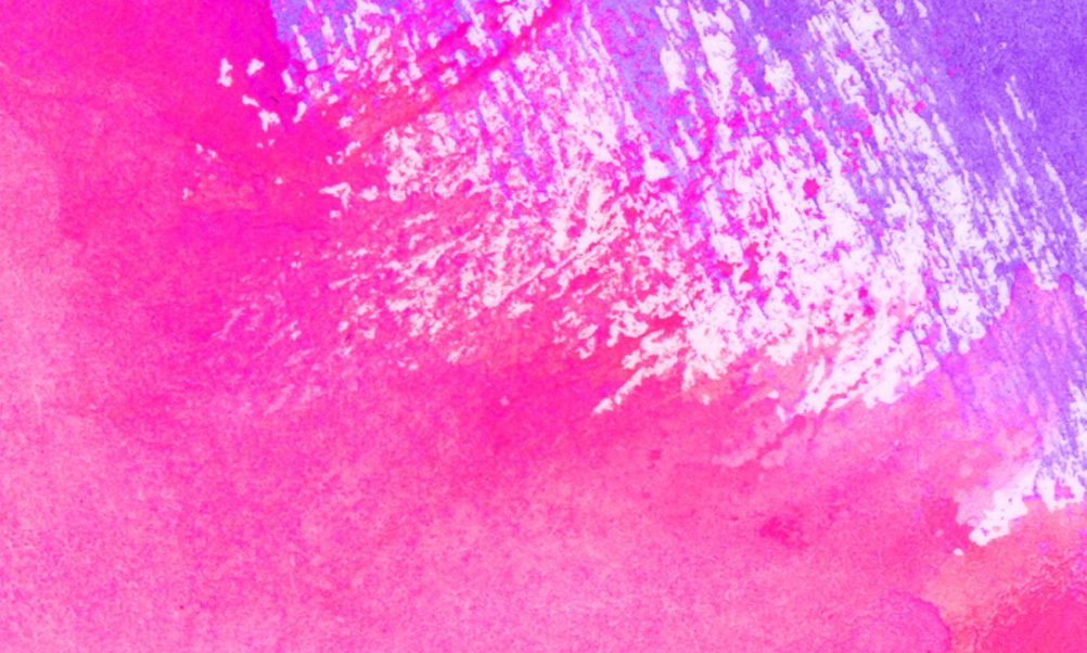 Vibrant pink and purple watercolor background with textured paint strokes and blended artistic brush effects.