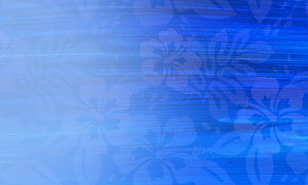 blue scratch texture overlayed hawaiian flower pattern