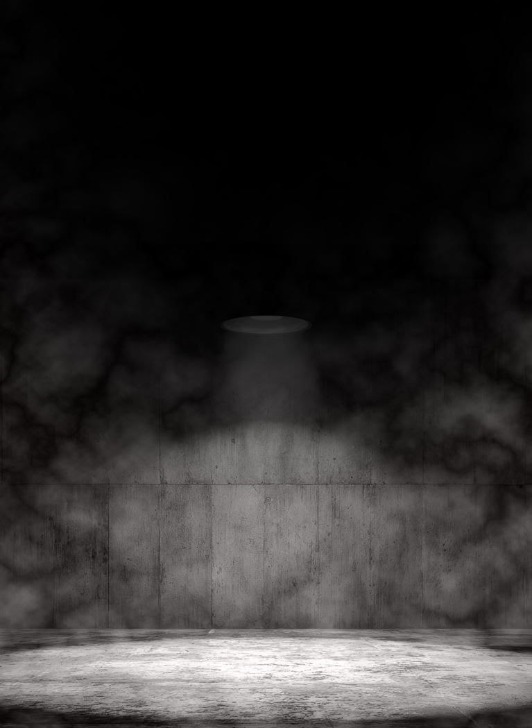 Dark room with mist