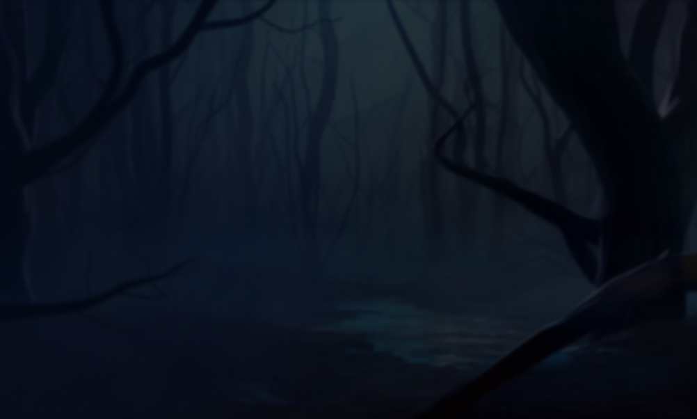 Dark forest background with slight Blue hue