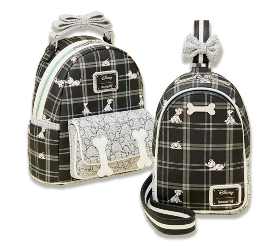 model with Winnie the Pooh Loungefly backpack