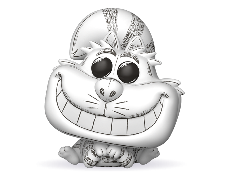black and white cheshire cat pop figure