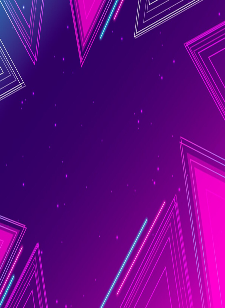 Purple background with neon pink concentric triangles 