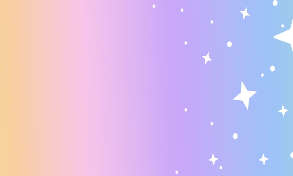 rainbow pastel gradient with scattered 4 point stars and dots