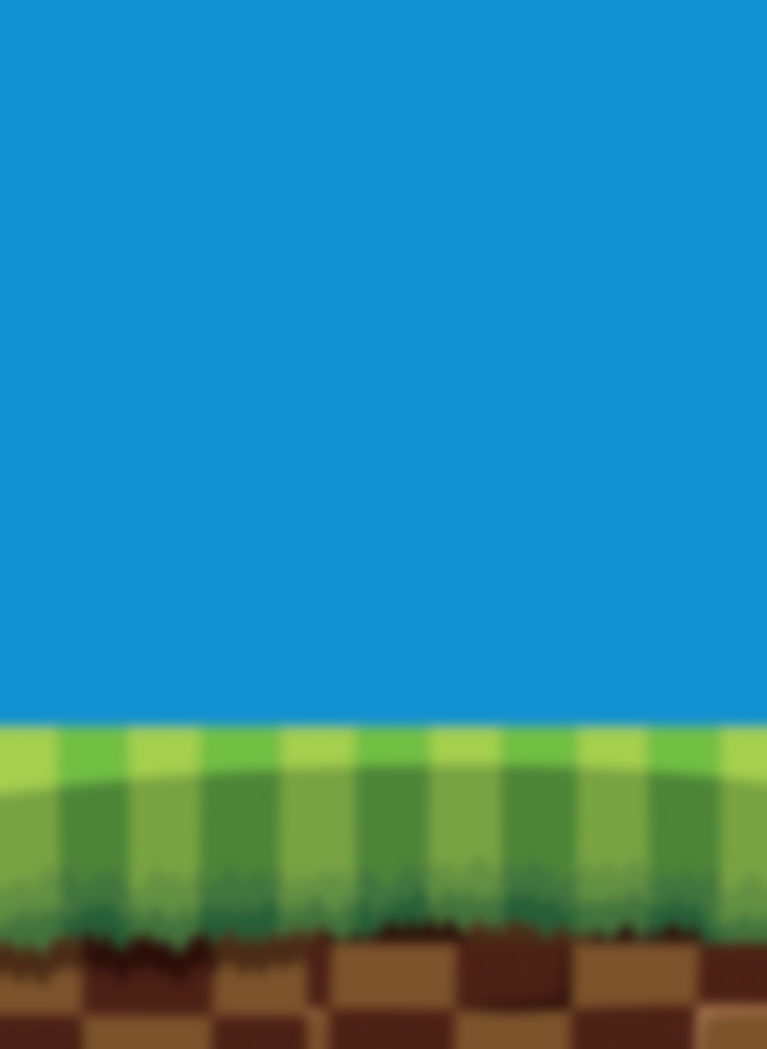 blue sky and pixelated video game hills illustration