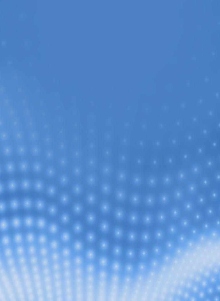 Blue futuristic background with glowing white dots forming a flowing wave pattern